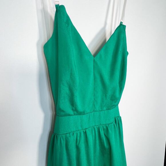 Lulus Green Flowy Backless Maxi Long Cocktail EveningDress - Picture 5 of 16